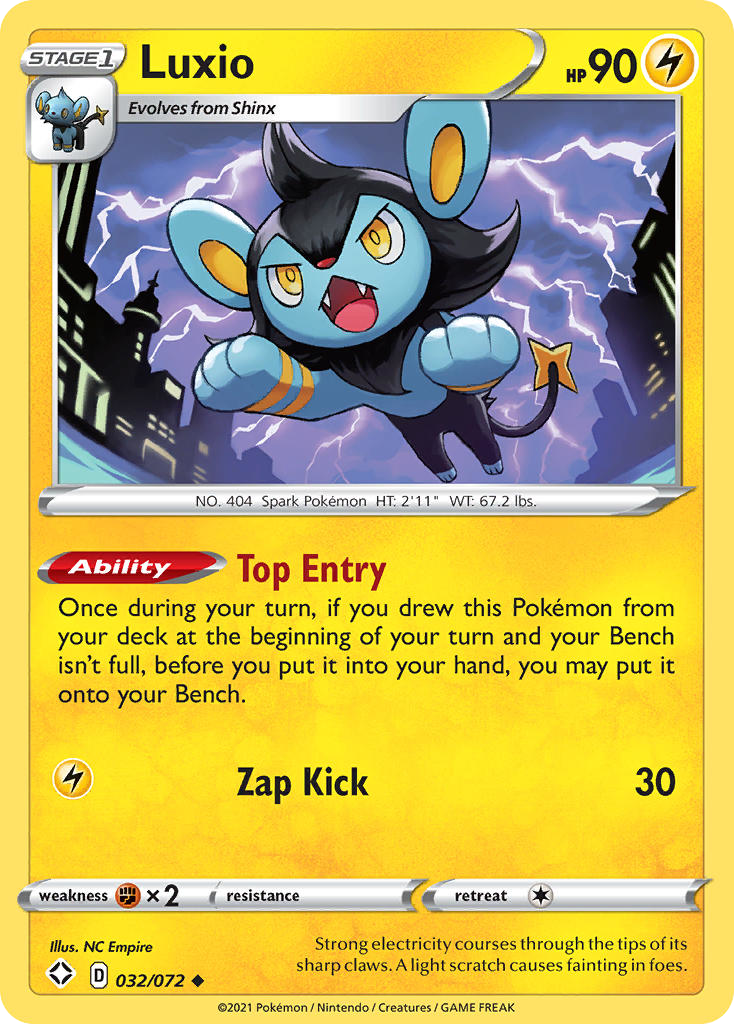 Luxio - 32/72 - Normal - NM - Uncommon - Shining Fates
