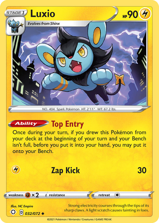 Luxio - 32/72 - Normal - NM - Uncommon - Shining Fates