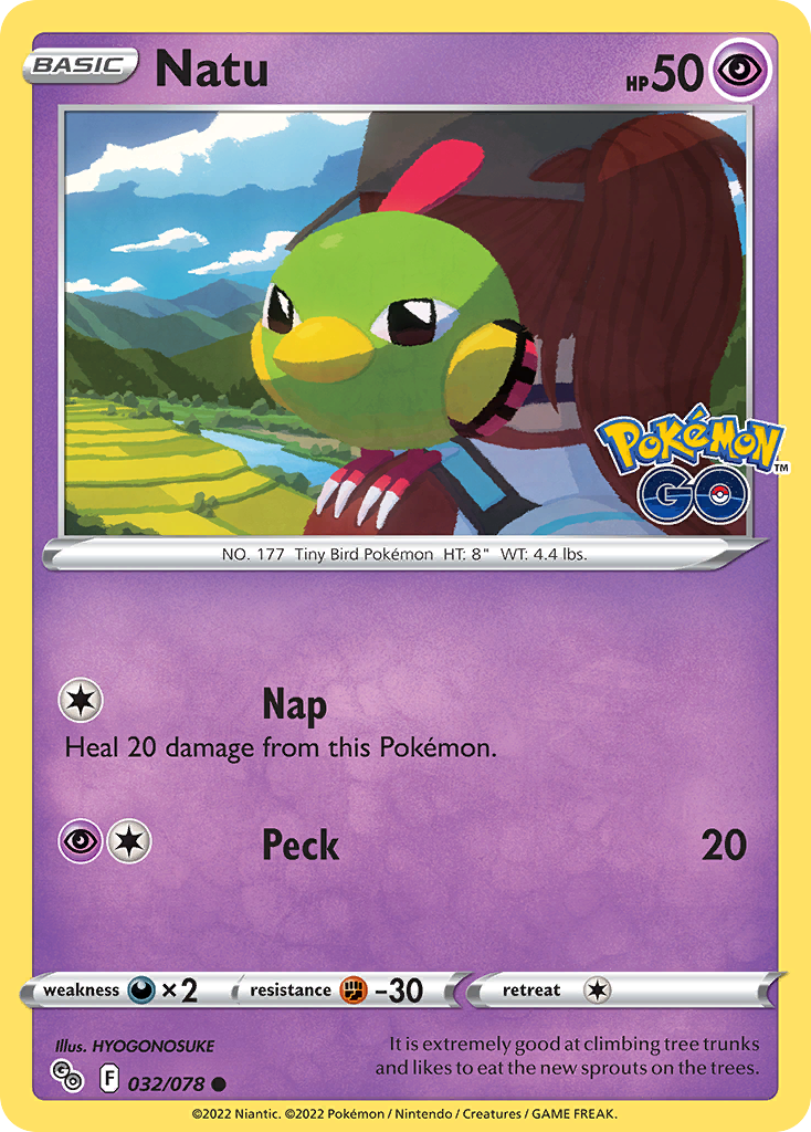Natu - 32/78 - Normal - NM - Common - Pokémon GO