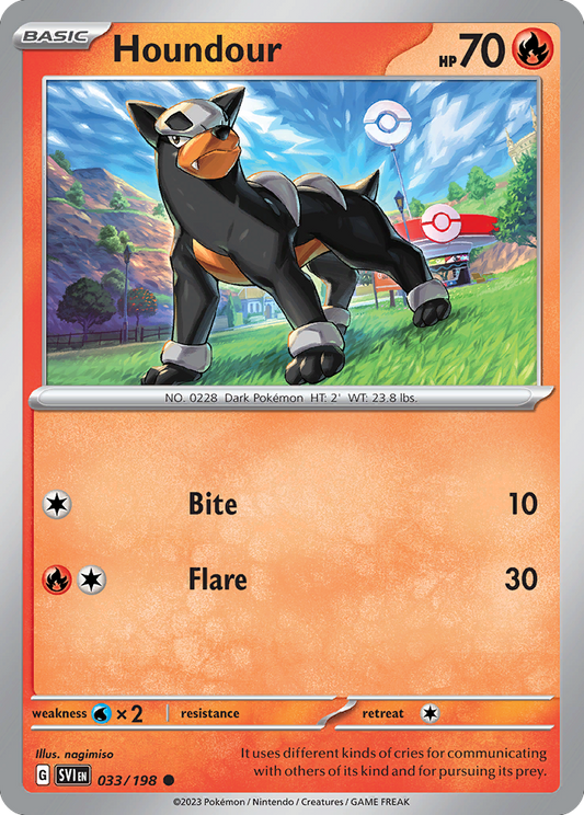 Houndour - 33/198 - Reverse Holofoil - NM - Common - Scarlet & Violet