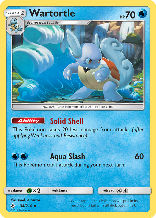Wartortle - 34/214 - Normal - NM - Uncommon - Unbroken Bonds