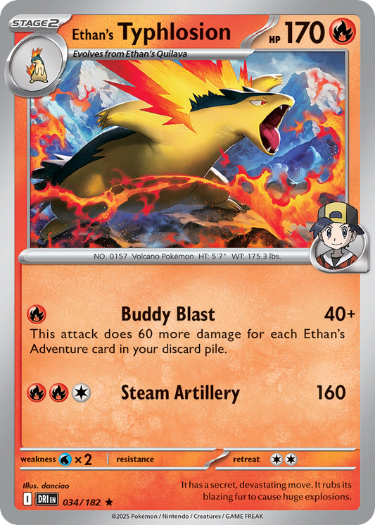 Ethan's Typhlosion - 34/182 - Reverse Holofoil - NM - Rare - Destined Rivals
