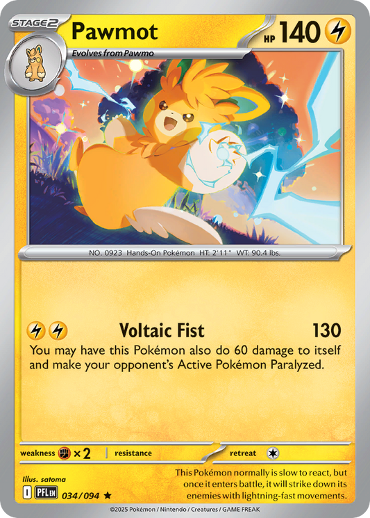 Pawmot - 34/94 - Reverse Holofoil - NM - Rare - Phantasmal Flames