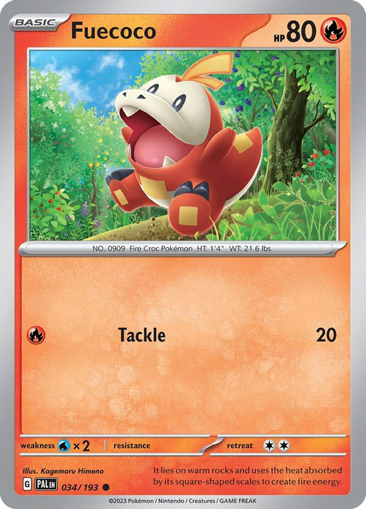 Fuecoco - 34/193 - Reverse Holofoil - NM - Common - Paldea Evolved