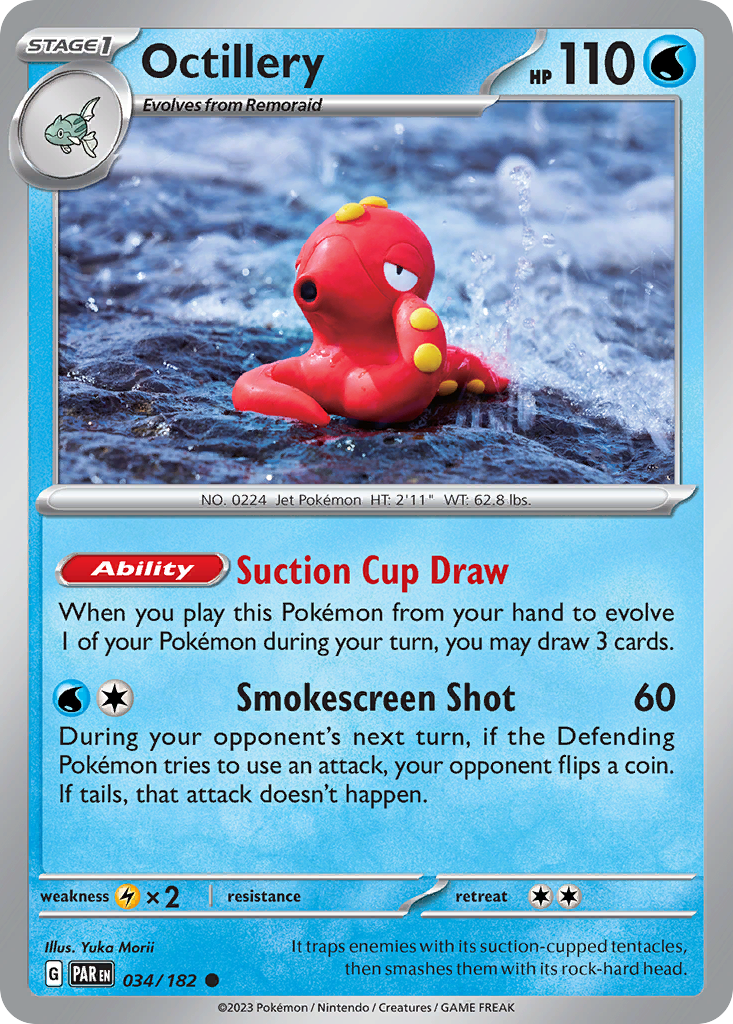 Octillery - 34/182 - Reverse Holofoil - NM - Common - Paradox Rift