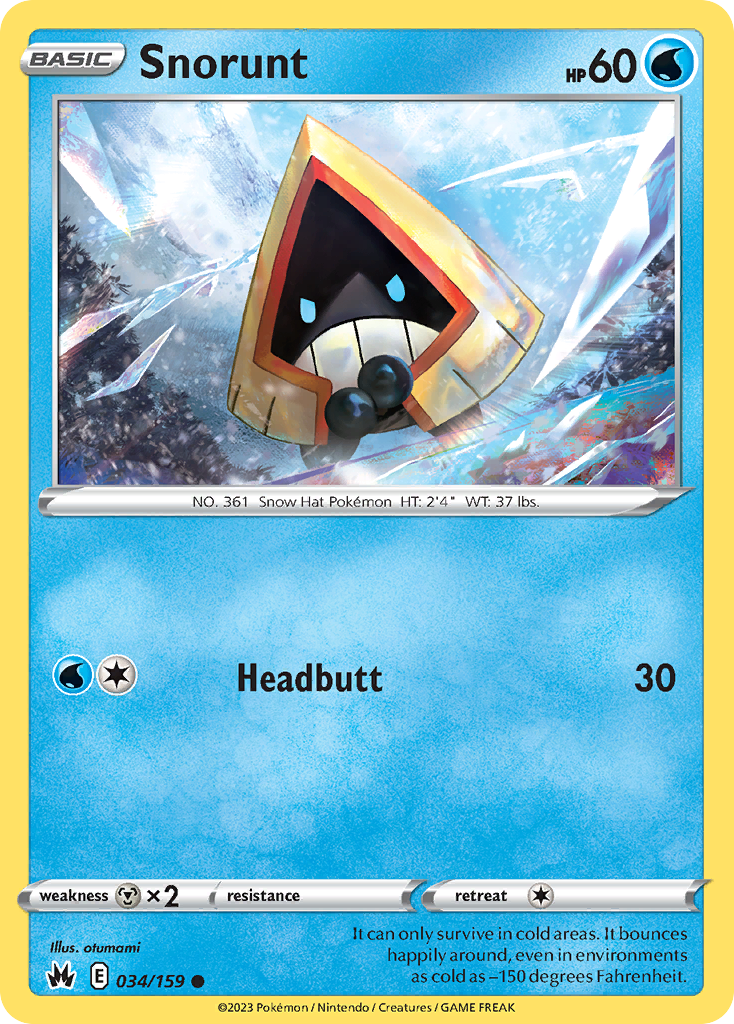 Snorunt - 34/159 - Normal - NM - Common - Crown Zenith