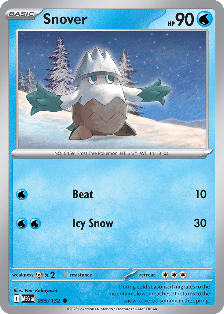 Snover - 35/132 - Normal - NM - Common - Mega Evolution