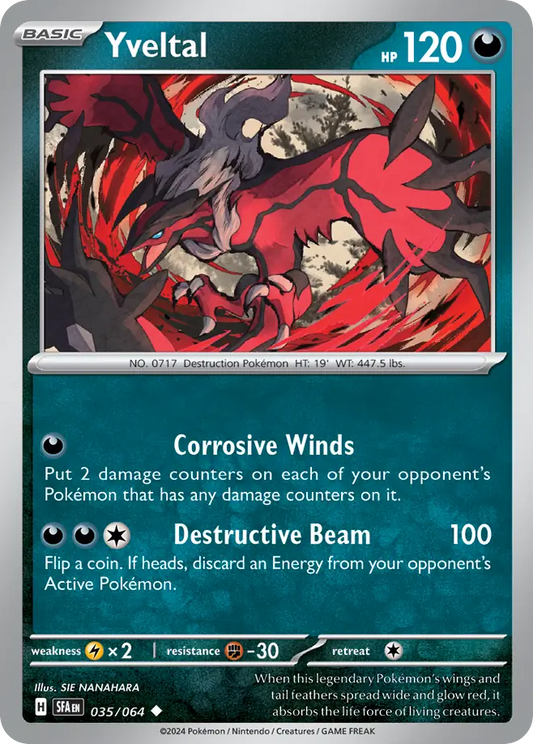 Yveltal - 35/64 - Reverse Holofoil - NM - Uncommon - Shrouded Fable