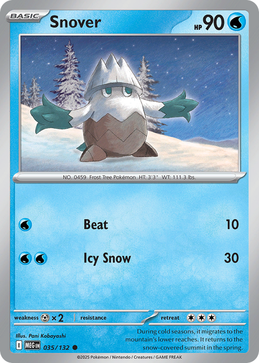 Snover - 35/132 - Reverse Holofoil - NM - Common - Mega Evolution