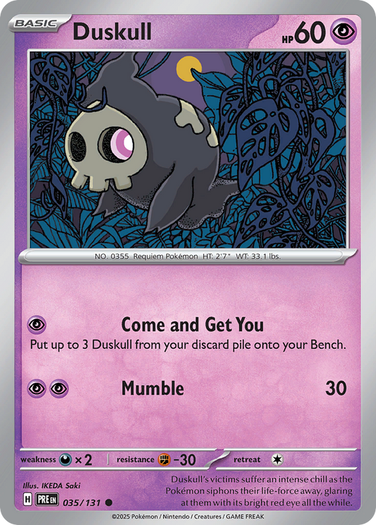 Duskull - 35/131 - Normal - NM - Common - Prismatic Evolutions