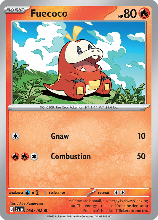 Fuecoco - 36/198 - Normal - NM - Common - Scarlet & Violet