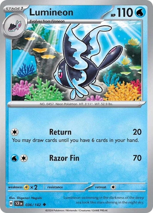 Lumineon - 36/142 - Normal - NM - Uncommon - Stellar Crown