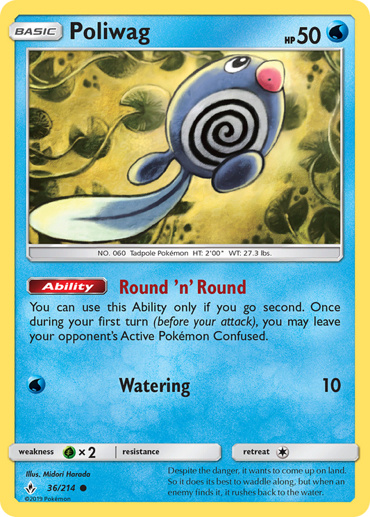Poliwag - 36/214 - Normal - NM - Common - Unbroken Bonds