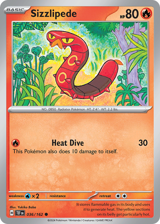Sizzlipede - 36/162 - Reverse Holofoil - NM - Common - Temporal Forces