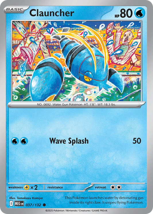 Clauncher - 37/132 - Normal - NM - Common - Mega Evolution