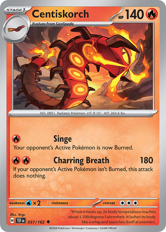 Centiskorch - 37/162 - Normal - NM - Uncommon - Temporal Forces