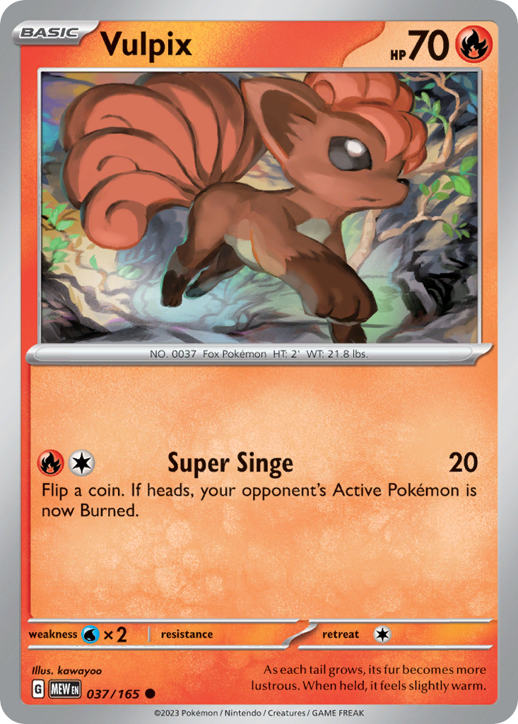 Vulpix - 37/165 - Normal - NM - Common - 151