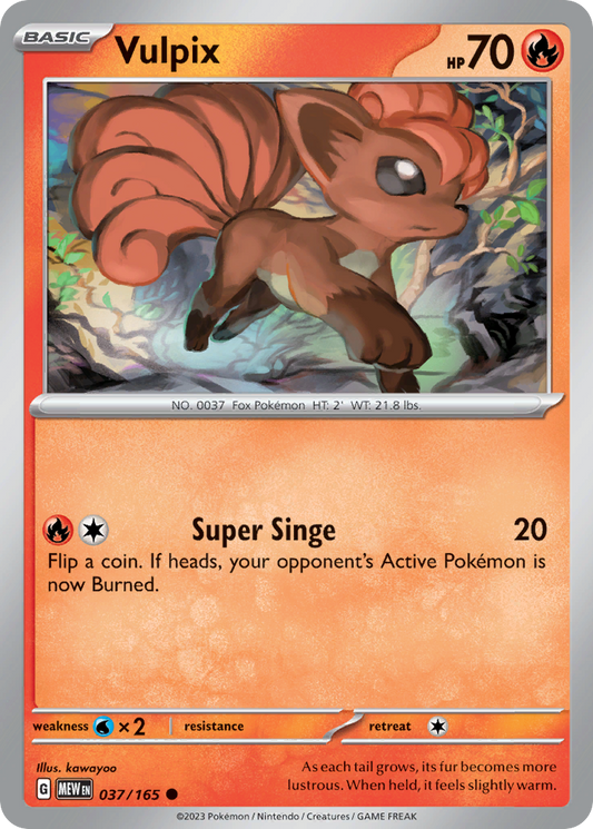 Vulpix - 37/165 - Normal - NM - Common - 151