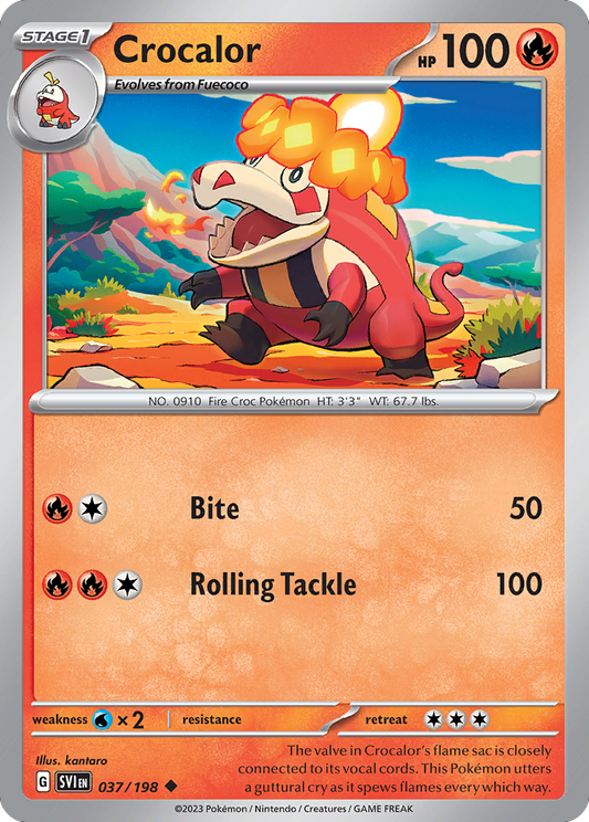 Crocalor - 37/198 - Normal - NM - Uncommon - Scarlet & Violet