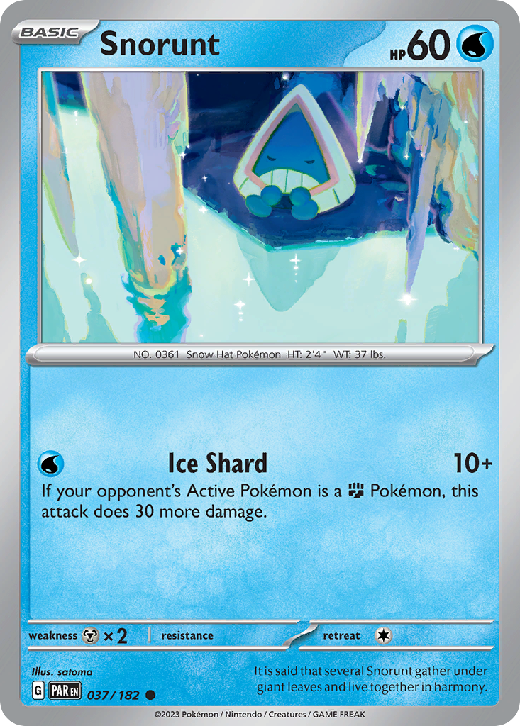 Snorunt - 37/182 - Reverse Holofoil - NM - Common - Paradox Rift