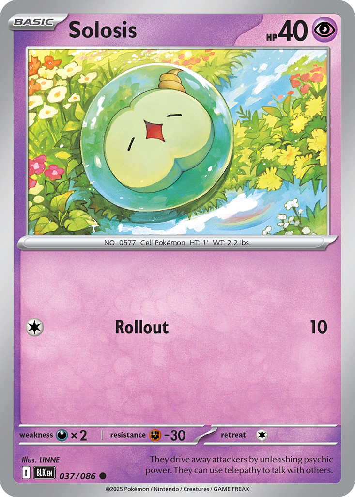 Solosis - 37/86 - Reverse Holofoil - NM - Common - Black Bolt