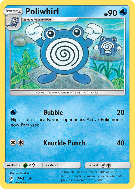 Poliwhirl - 38/214 - Normal - NM - Uncommon - Unbroken Bonds