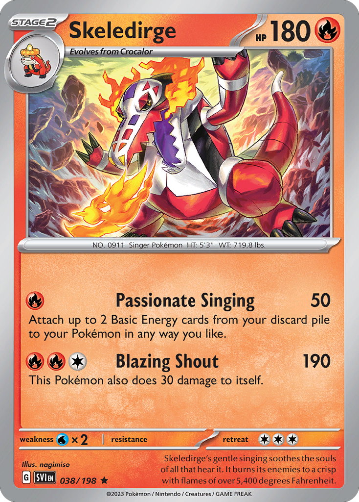 Skeledirge - 38/198 - Holofoil - NM - Rare - Scarlet & Violet