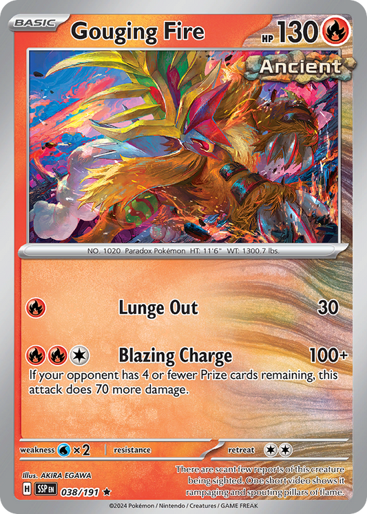 Gouging Fire - 38/191 - Reverse Holofoil - NM - Rare - Surging Sparks