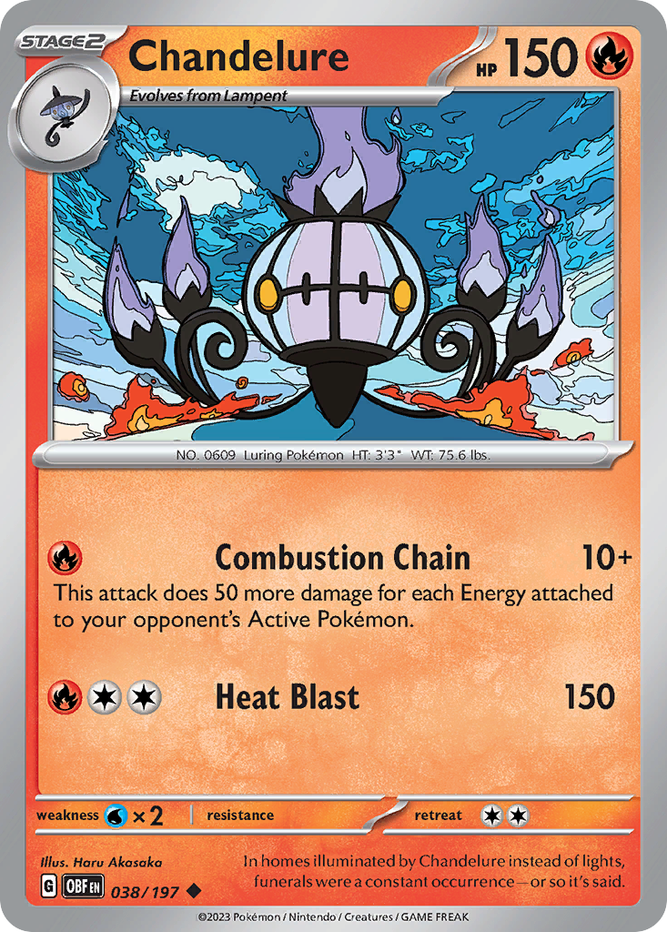 Chandelure - 38/197 - Normal - NM - Uncommon - Obsidian Flames