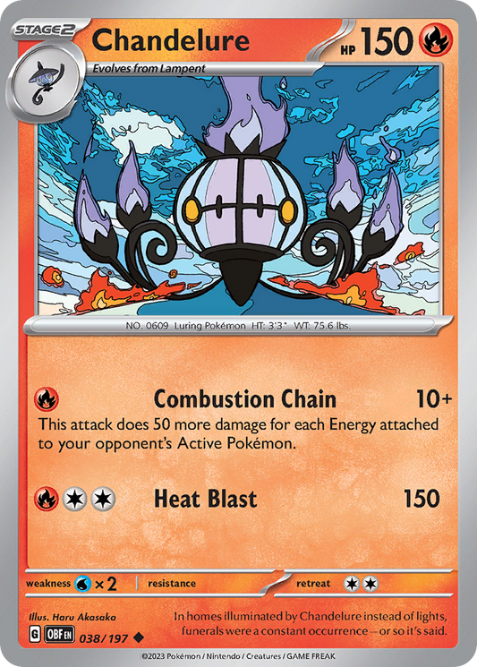 Chandelure - 38/197 - Normal - NM - Uncommon - Obsidian Flames