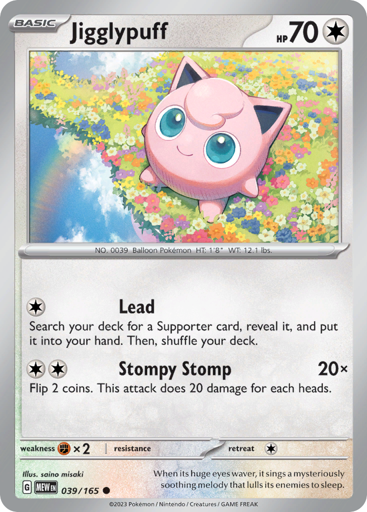 Jigglypuff - 39/165 - Normal - NM - Common - 151