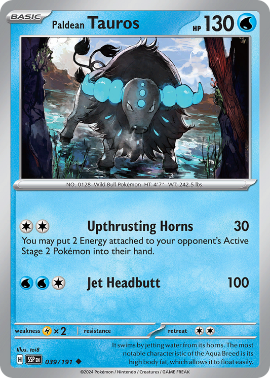 Paldean Tauros - 39/191 - Normal - NM - Uncommon - Surging Sparks