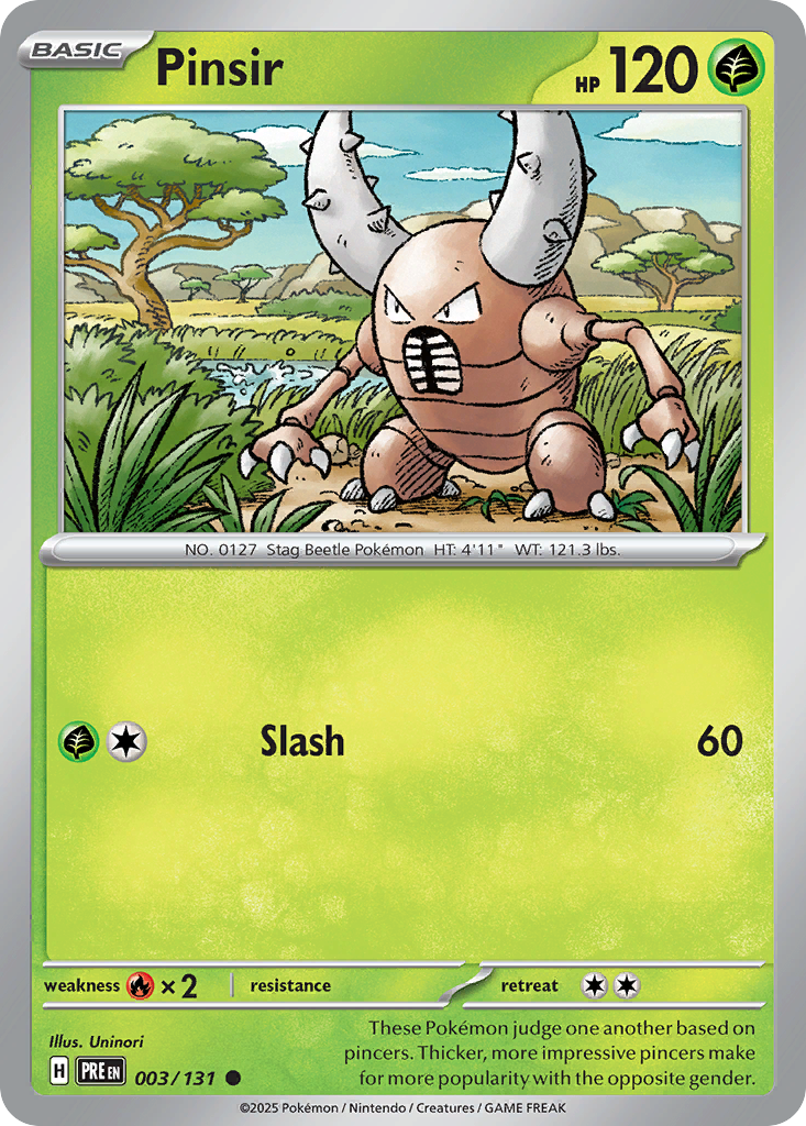 Pinsir - 3/131 - Normal - NM - Common - Prismatic Evolutions