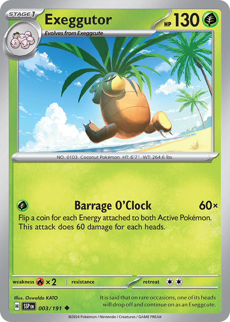 Exeggutor - 3/191 - Reverse Holofoil - NM - Uncommon - Surging Sparks