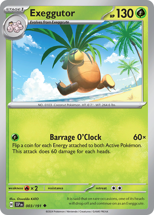 Exeggutor - 3/191 - Reverse Holofoil - NM - Uncommon - Surging Sparks