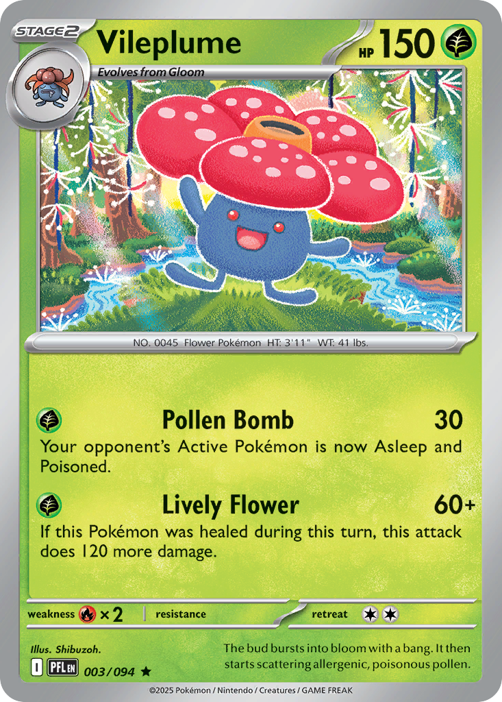Vileplume - 3/94 - Holofoil - NM - Rare - Phantasmal Flames