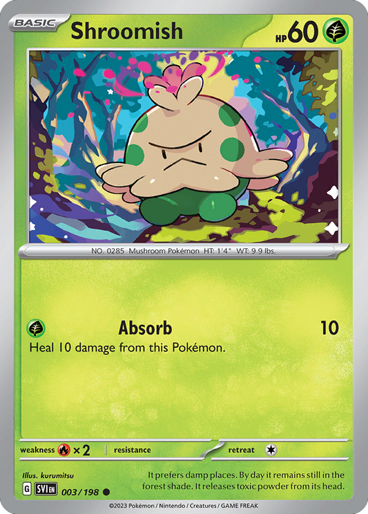 Shroomish - 3/198 - Reverse Holofoil - NM - Common - Scarlet & Violet