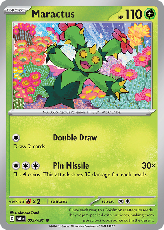 Maractus - 3/91 - Reverse Holofoil - NM - Common - Paldean Fates