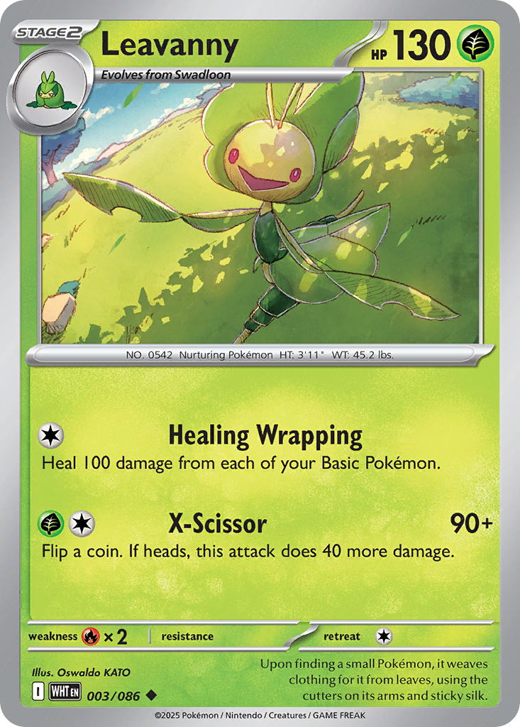 Leavanny - 3/86 - Reverse Holofoil - NM - Uncommon - White Flare