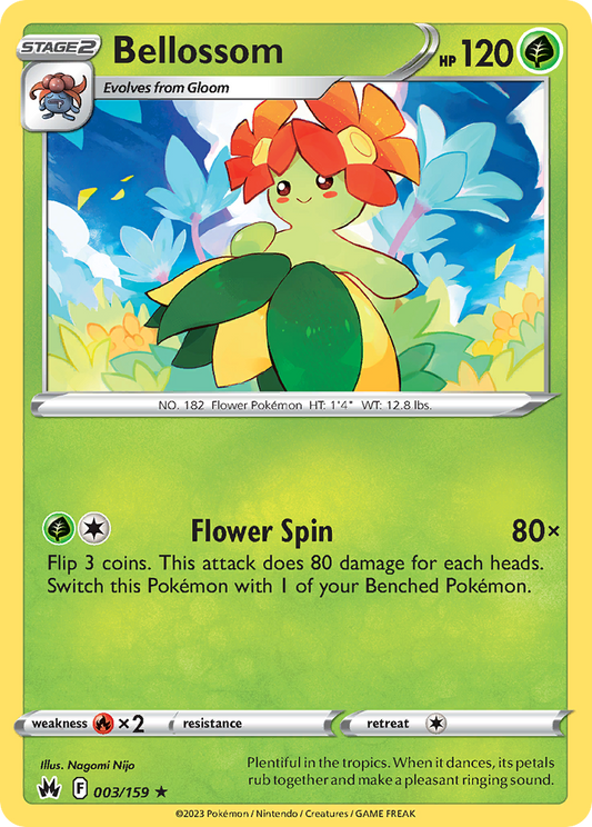 Bellossom - 3/159 - Normal - NM - Rare - Crown Zenith