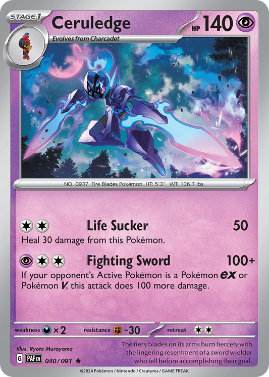 Ceruledge - 40/91 - Holofoil - NM - Rare - Paldean Fates