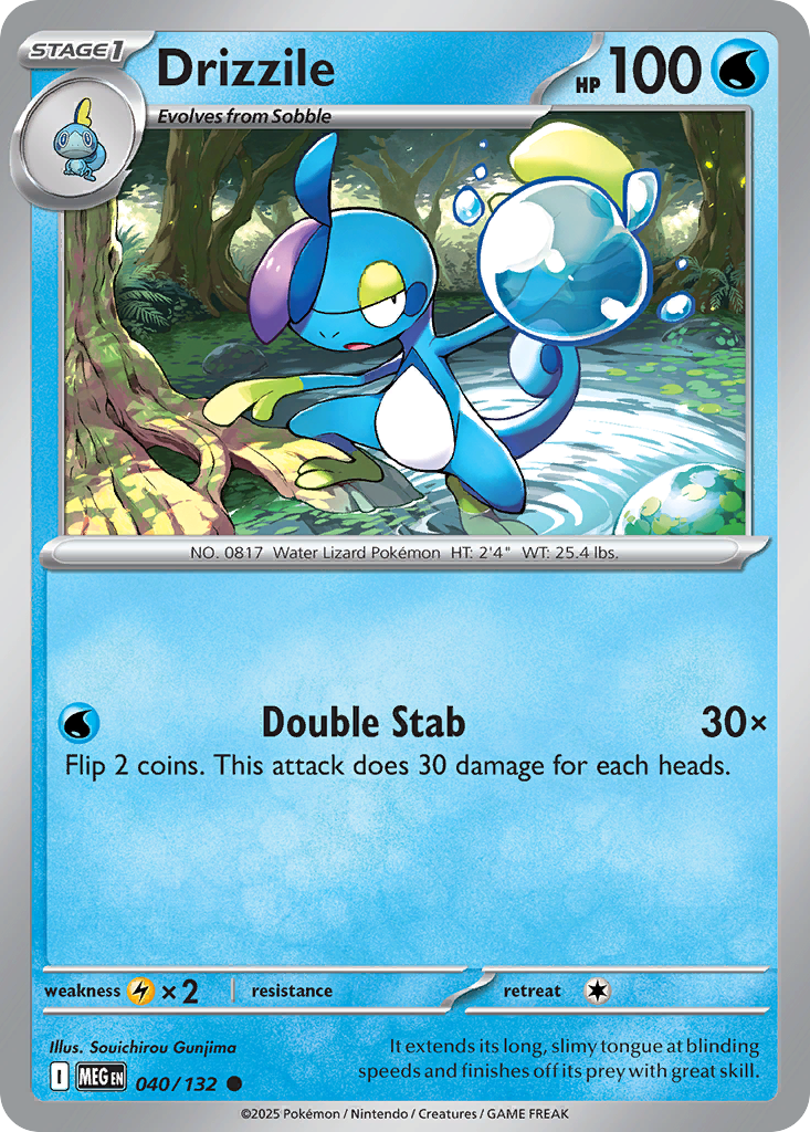 Drizzile - 40/132 - Reverse Holofoil - NM - Common - Mega Evolution