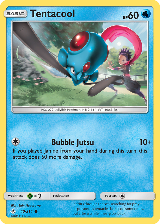 Tentacool - 40/214 - Normal - NM - Common - Unbroken Bonds