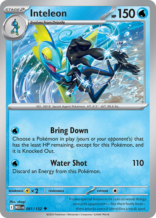 Inteleon - 41/132 - Normal - NM - Uncommon - Mega Evolution