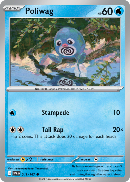Poliwag - 41/167 - Reverse Holofoil - NM - Common - Twilight Masquerade