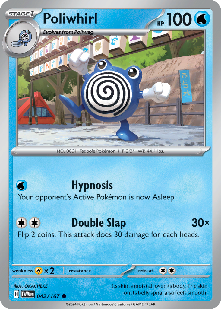 Poliwhirl - 42/167 - Reverse Holofoil - NM - Common - Twilight Masquerade
