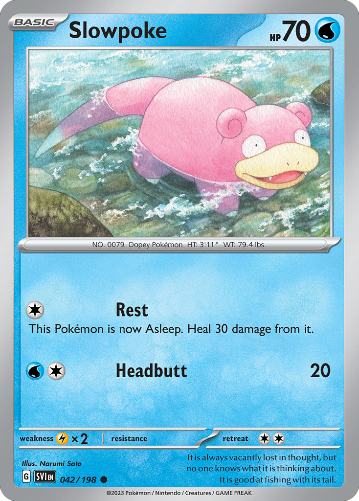 Slowpoke - 42/198 - Normal - NM - Common - Scarlet & Violet