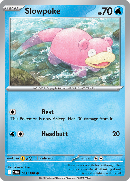 Slowpoke - 42/198 - Reverse Holofoil - NM - Common - Scarlet & Violet