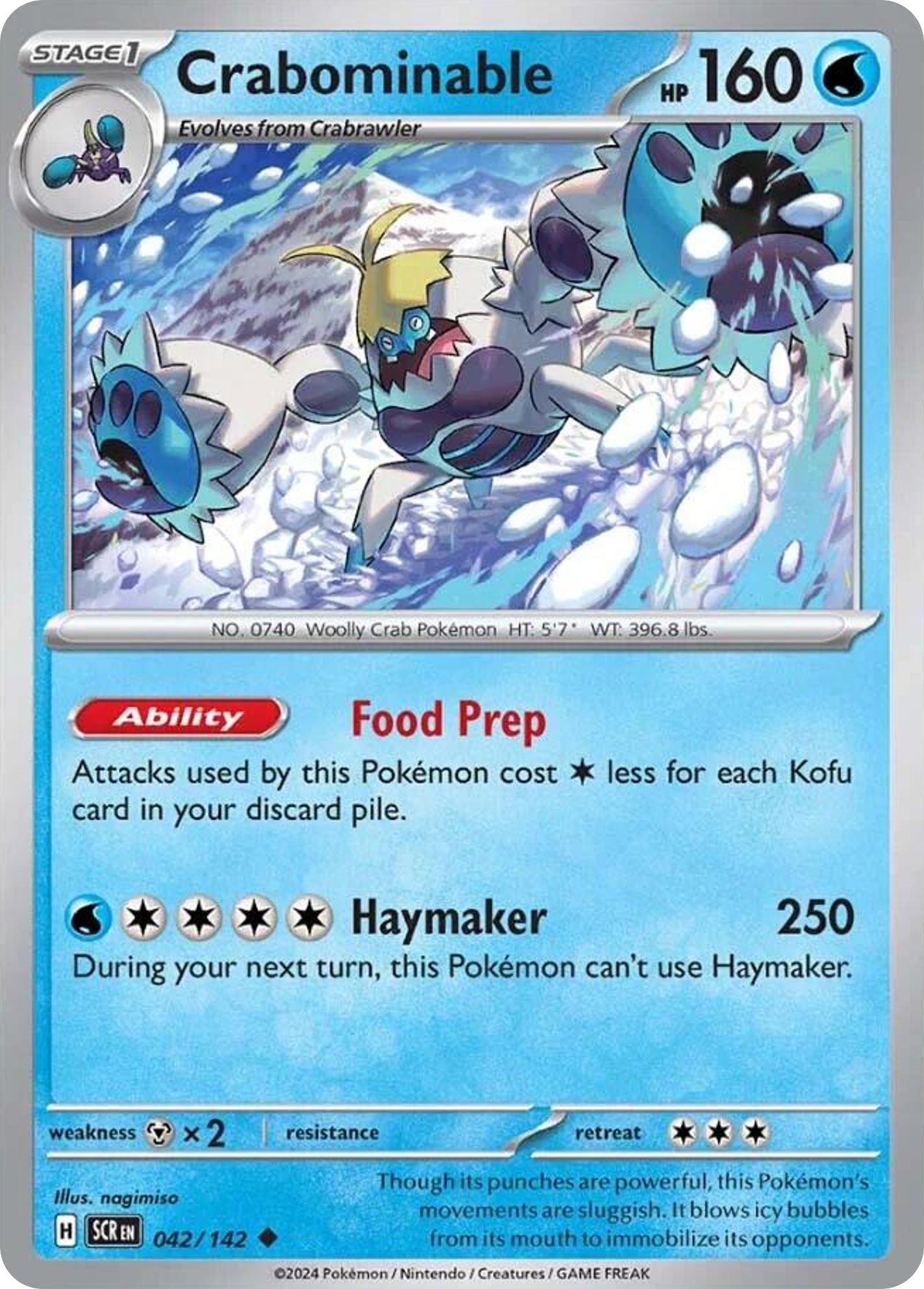 Crabominable - 42/142 - Reverse Holofoil - NM - Uncommon - Stellar Crown