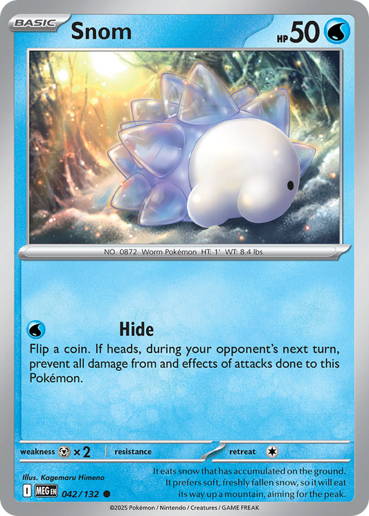 Snom - 42/132 - Reverse Holofoil - NM - Common - Mega Evolution